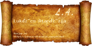 Lukács Atanázia névjegykártya